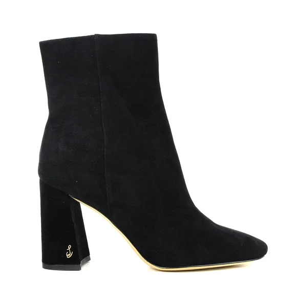 Sam Edelman Codie Black Suede Heel Dress Booties - Picture 1 of 4